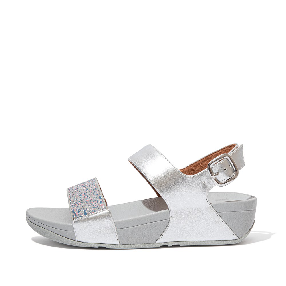 Fitflop Womens Sandals Silver - Lulu Shimmer Back-strap - 17BVLKWTC